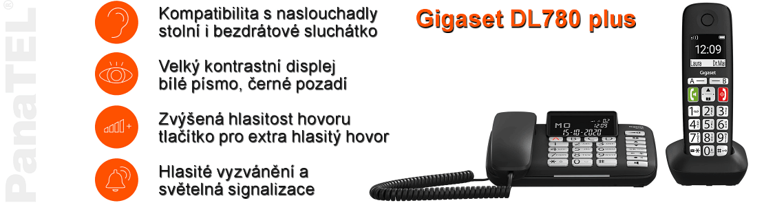 Gigaset DL780 plus | Sada stolního a bezdrátového telefonu na pevnou linku pro seniory