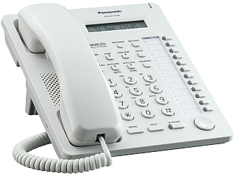 Panasonic KX-AT7730NE je kvalitní systémový telefon pro hybridné systémy telefonních ústředen Panasonic.