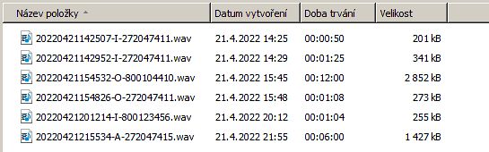 Soubory telefonních hovorů